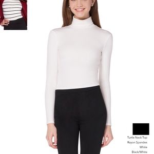 Black essential long sleeve fitted turtle neck top